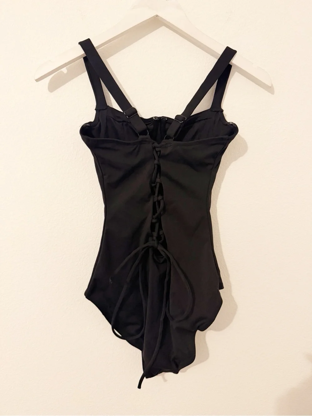 TA 3 Lift Black Lace Up Back One Piece Swimsuit Size Small S